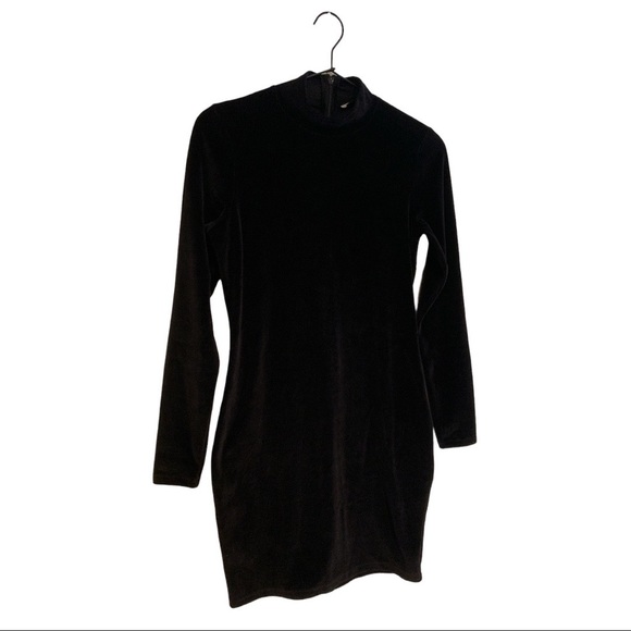 COPY - NWT ALEXANDER WANG Long Sleeve Turtleneck Velour Mini Dress Back Cutout … - Picture 4 of 13